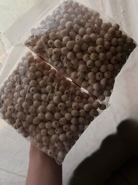 Round Craft Beads - 10mm Beige Neutral Color (2 Bags)